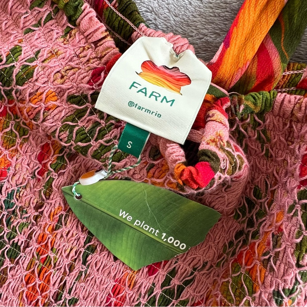 NWT Anthropologie + Farm Rio Mango Trees Smocked Bodice Maxi Dress Mango Trees - Picture 5 of 5